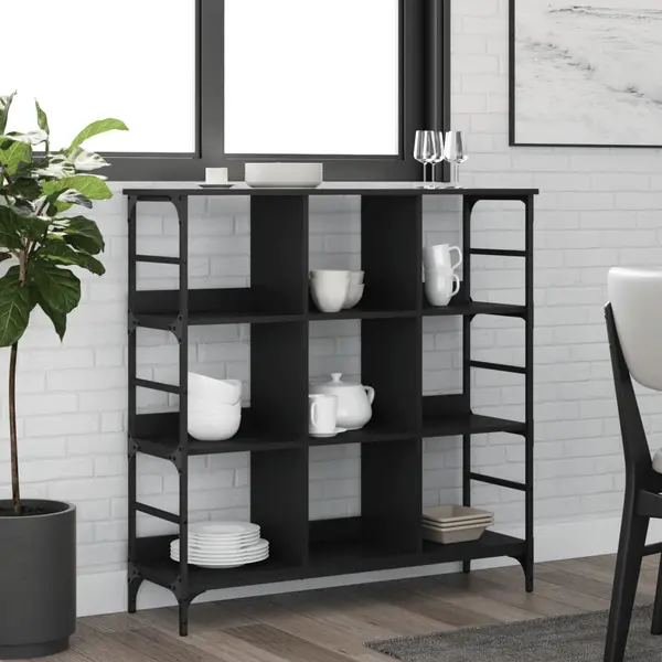 Gossi servanta, negru, 102x32x103,5 cm, lemn prelucrat