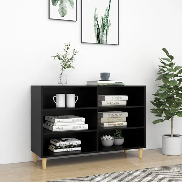 Gossi servanta, negru, 103,5x35x70 cm, lemn compozit