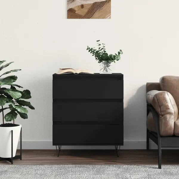 Gossi servanta, negru, 60x35x70 cm, lemn prelucrat