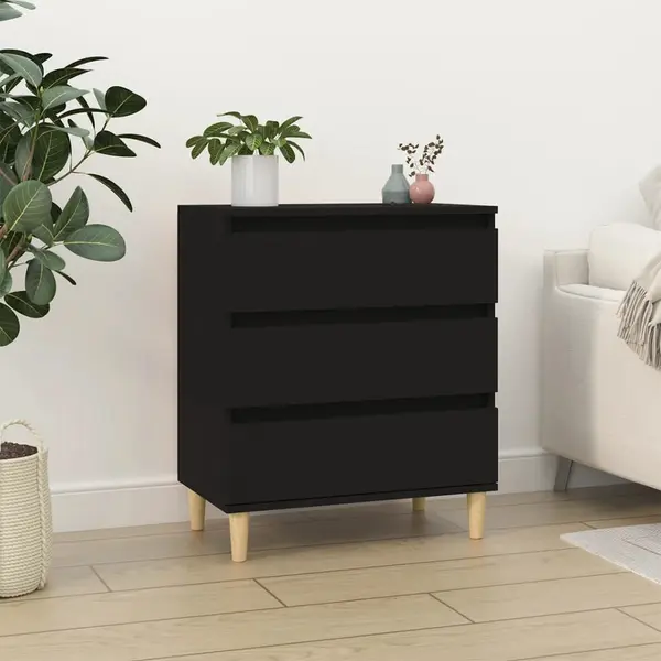 Gossi servanta, negru, 60x35x70 cm, lemn prelucrat