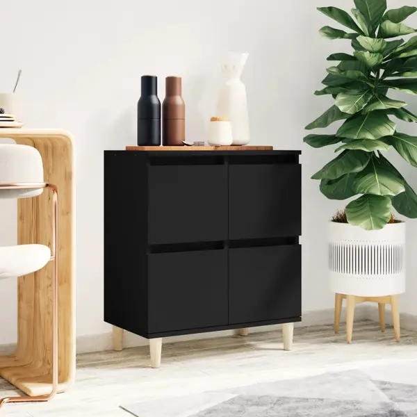 Gossi servanta, negru, 60x35x70 cm, lemn prelucrat