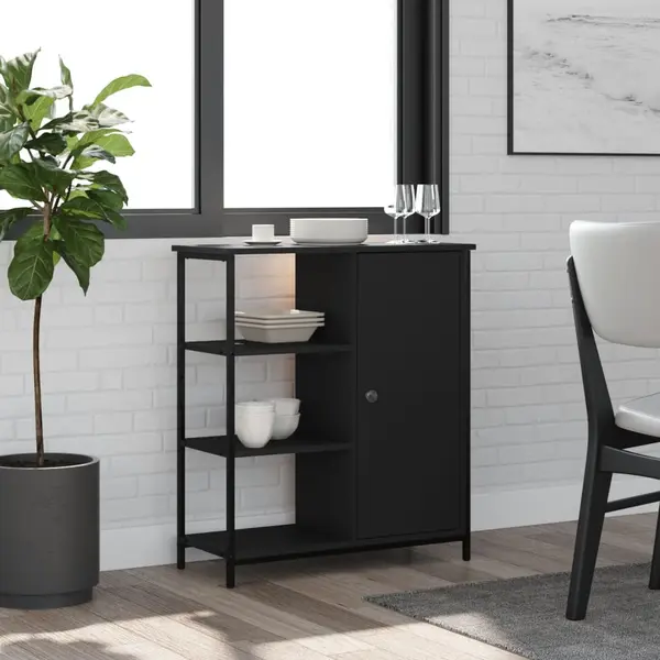 Gossi servanta, negru, 70x30x80 cm, lemn prelucrat