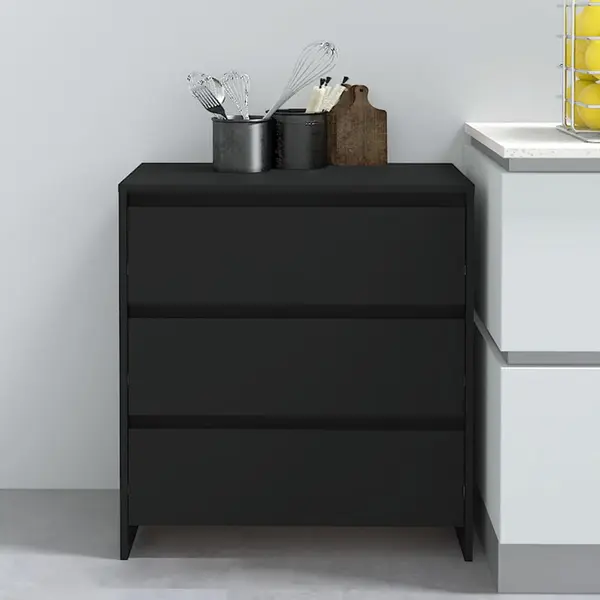 Gossi servanta, negru, 70x41x75 cm, pal