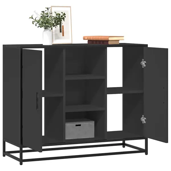 Gossi servanta, negru, 92x35x76 cm, lemn prelucrat