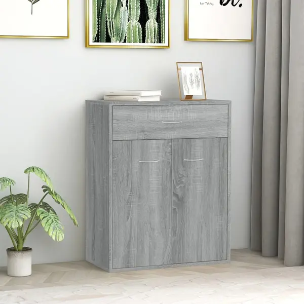 Gossi servanta, sonoma gri, 60x30x75 cm, lemn prelucrat