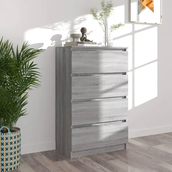 Gossi servanta, sonoma gri, 60x35x98,5 cm, lemn prelucrat