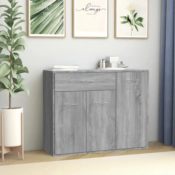 Gossi servanta, sonoma gri, 88x30x70 cm, lemn compozit
