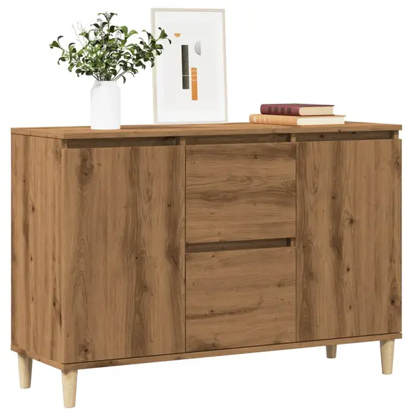 Gossi servanta, stejar artizanal, 102x35x70 cm, lemn prelucrat