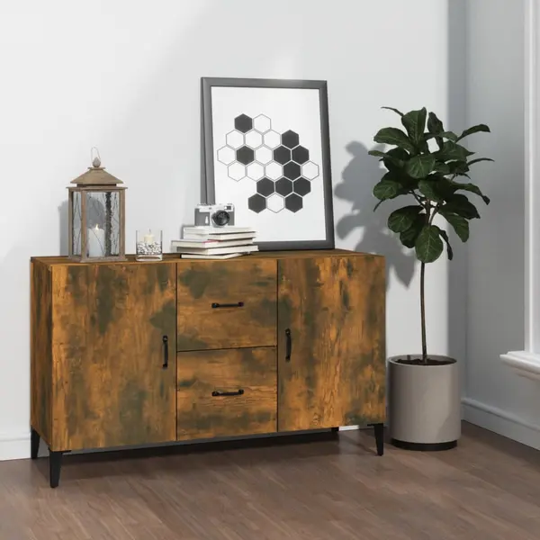 Gossi servanta, stejar fumuriu, 100x36x60 cm, lemn compozit