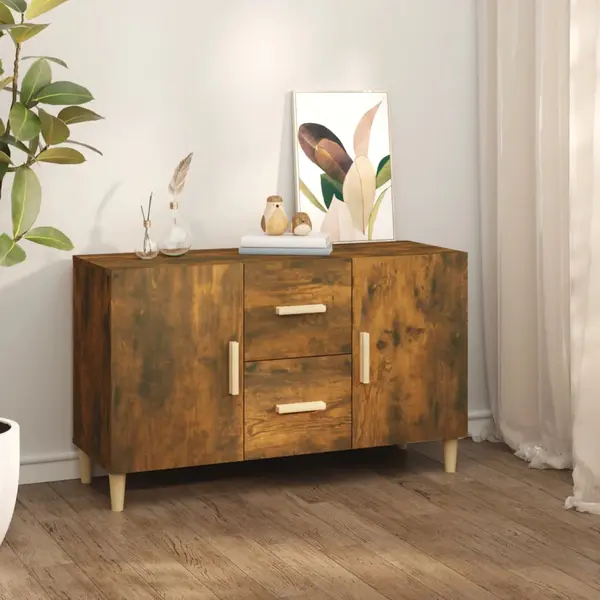 Gossi servanta, stejar fumuriu, 100x36x60 cm, lemn compozit