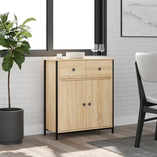 Gossi servanta, stejar sonoma, 70x30x80 cm, lemn prelucrat