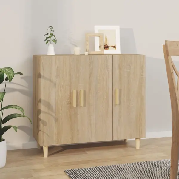 Gossi servanta, stejar sonoma, 90x34x80 cm, lemn compozit