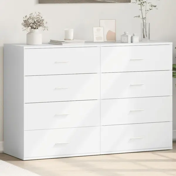 Gossi servante, 2 buc., alb, 60x39x80 cm, lemn prelucrat