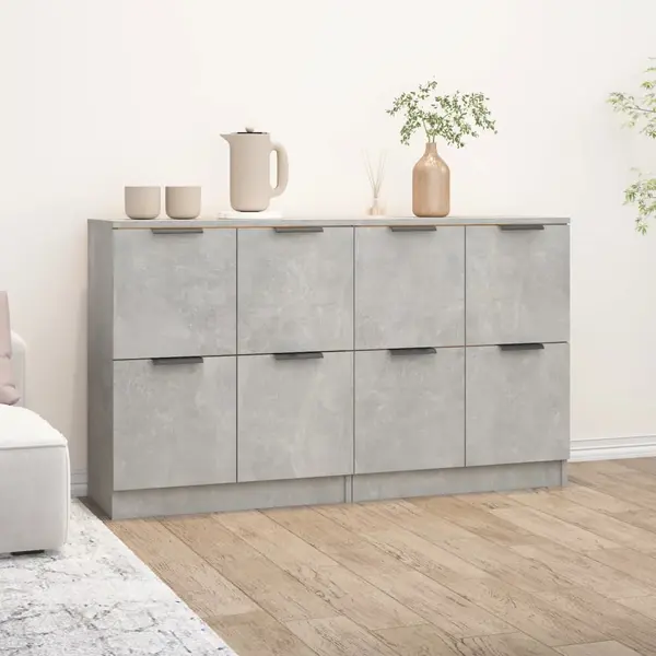 Gossi servante, 2 piese, gri beton, 60x30x70 cm, lemn prelucrat