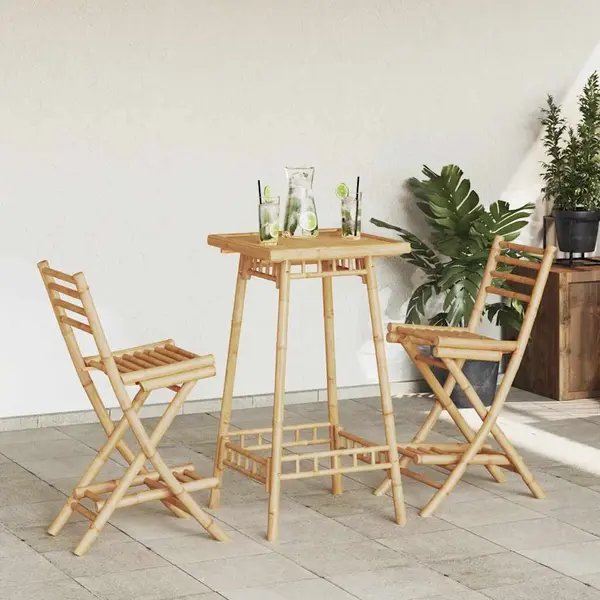 Gossi set bar de exterior 3 piese pliabil din bambus