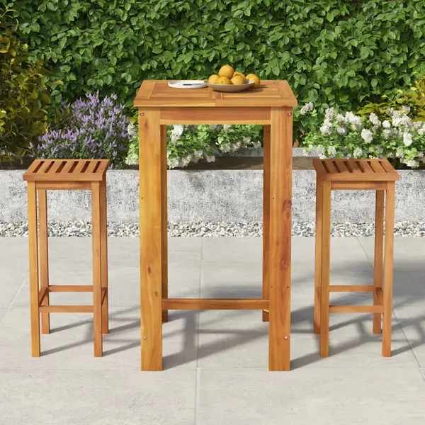 Gossi set bar de gradina, 3 piese, lemn masiv de acacia