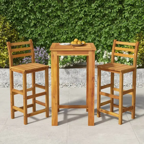 Gossi set bar de gradina, 3 piese, lemn masiv de acacia