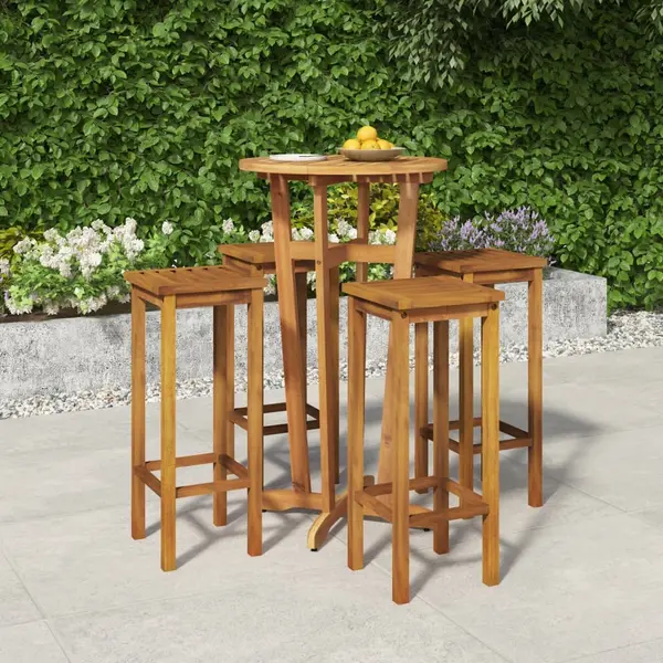 Gossi set bar de gradina, 5 piese, lemn masiv de acacia