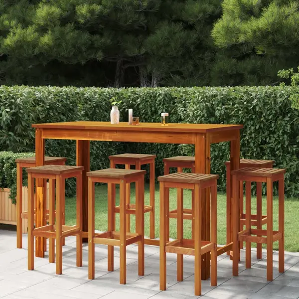 Gossi set bar de gradina, 9 piese, lemn masiv de acacia
