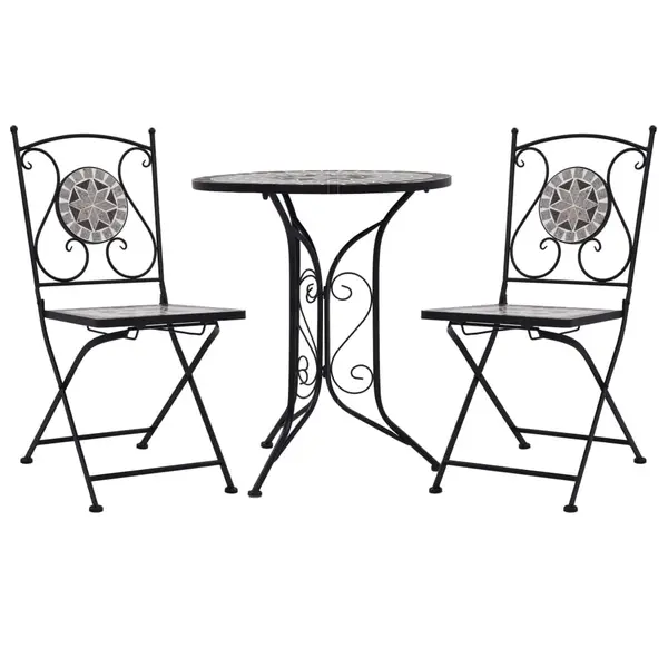 Gossi set bistro mozaic, 3 piese, gri, placa ceramica