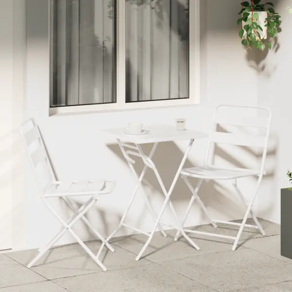Gossi set bistro pliabil 3 piese alb otel