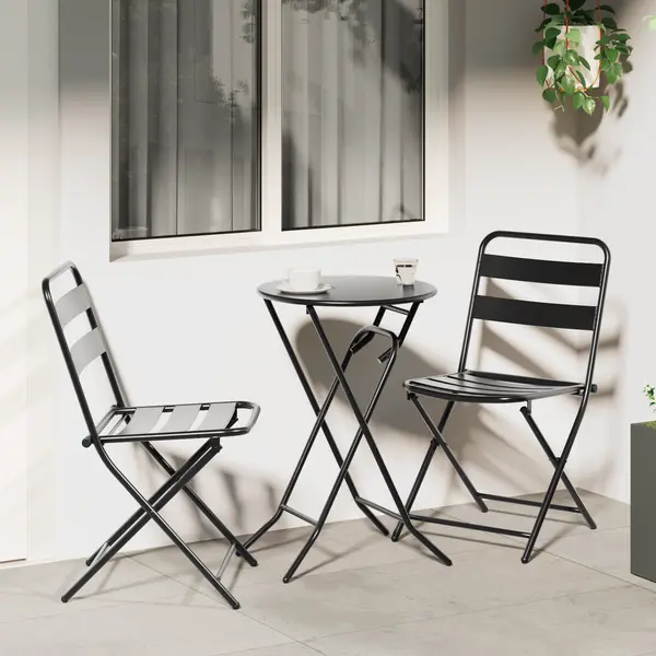 Gossi set bistro pliabil cu 3 piese din otel antracit