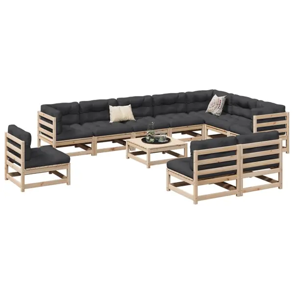 Gossi set canapea de gradina, 11 piese, lemn masiv de pin