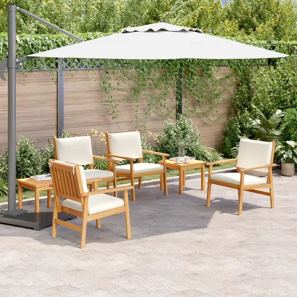 Gossi set canapea de gradina, 6 piese, cu perne, lemn masiv de acacia