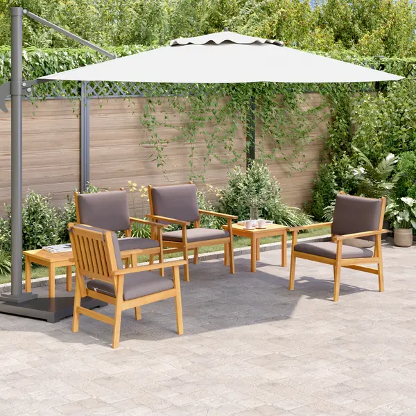 Gossi set canapea de gradina, 6 piese, cu perne, lemn masiv de acacia