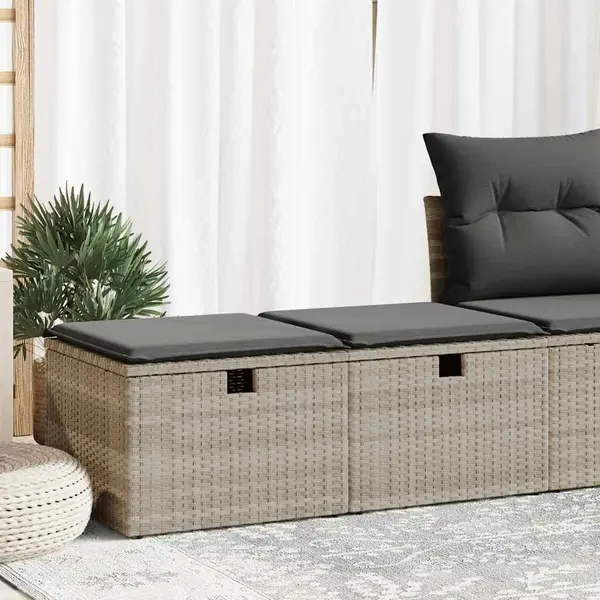 Gossi set canapea de gradina cu perne, 2 piese, gri deschis poliratan
