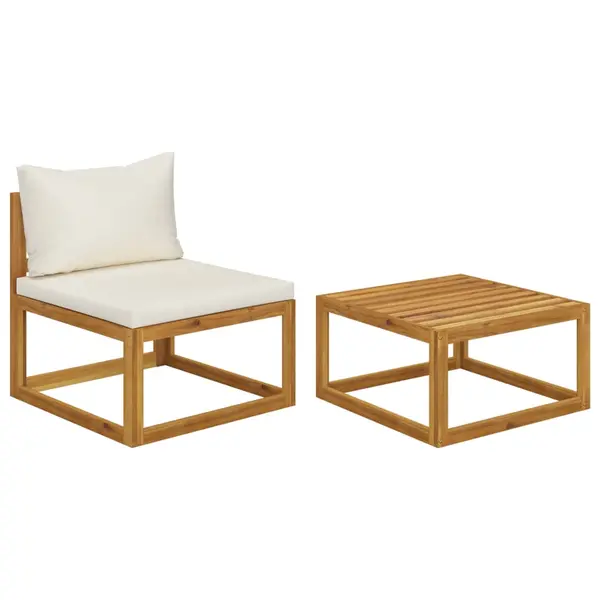 Gossi set canapea de gradina cu perne, 2 piese, lemn masiv de acacia