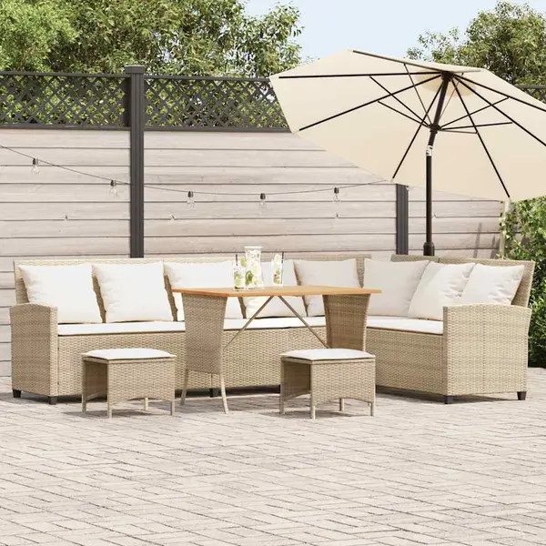 Gossi set canapea gradina 4 piese cu perne forma l polirattan bej