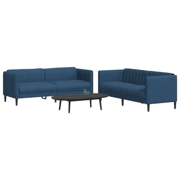 Gossi set canapele, 2 piese, albastru, material textil