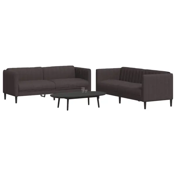 Gossi set canapele, 2 piese, maro inchis, material textil