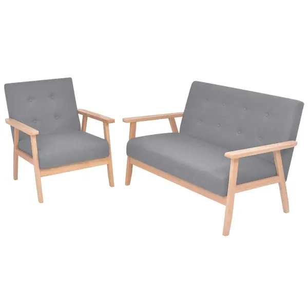 Gossi set canapele 2 piese textil gri deschis