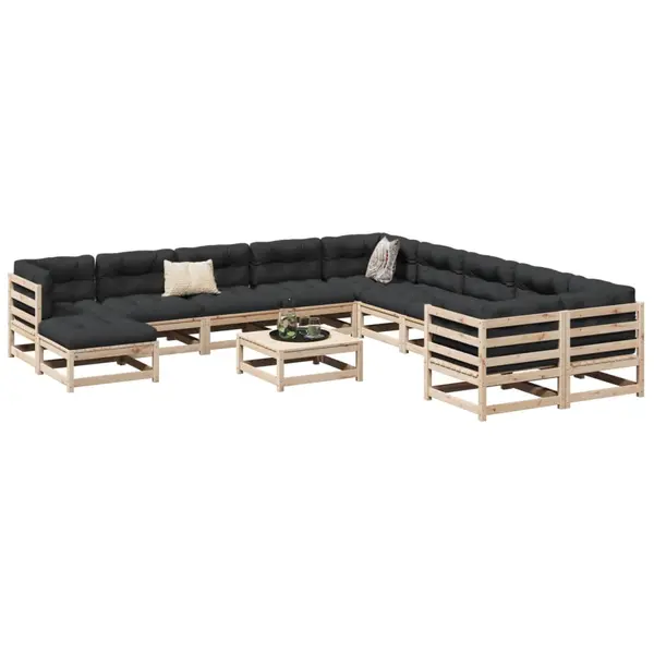Gossi set canapele de gradina, 12 piese, lemn masiv de pin