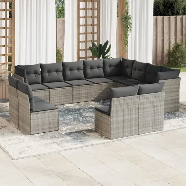 Gossi set canapele de gradina cu perne, 12piese gri deschis poliratan