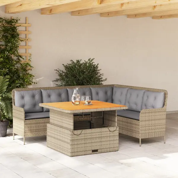 Gossi set canapele de gradina cu perne, 2 piese, bej, poliratan