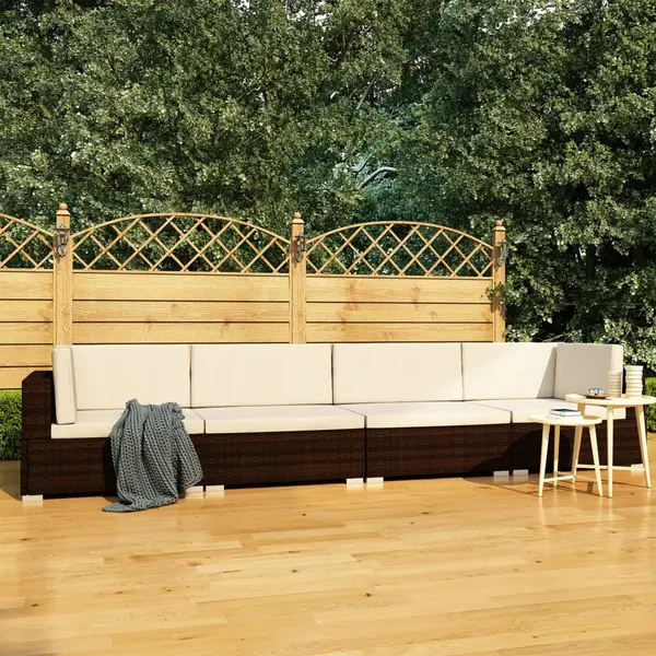 Gossi set canapele de gradina cu perne, 4 piese, maro, poliratan