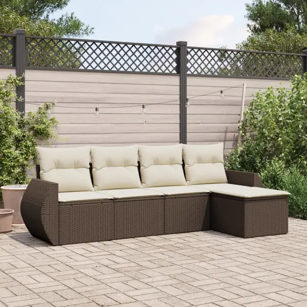 Gossi set canapele de gradina cu perne, 5 piese, maro, poliratan