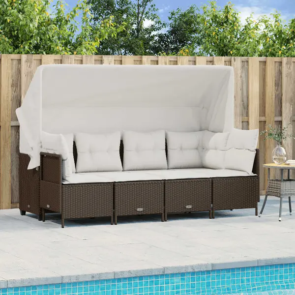 Gossi set canapele de gradina cu perne, 5 piese, maro, poliratan