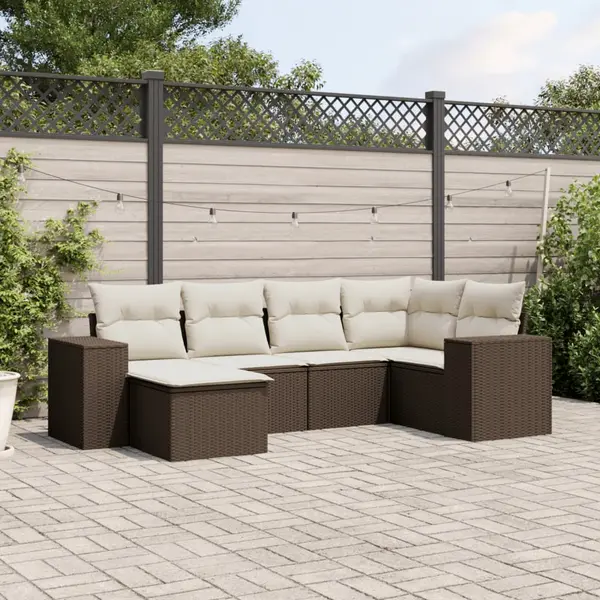 Gossi set canapele de gradina cu perne, 6 piese, maro, poliratan