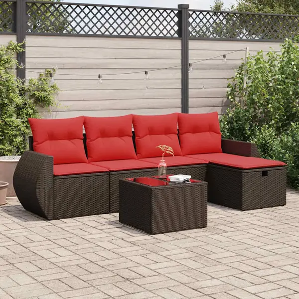 Gossi set canapele de gradina cu perne, 6 piese, maro, poliratan