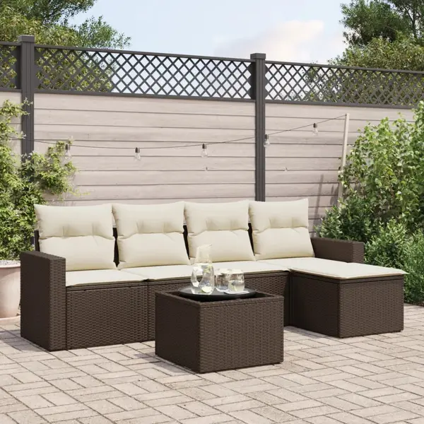 Gossi set canapele de gradina cu perne, 6 piese, maro, poliratan