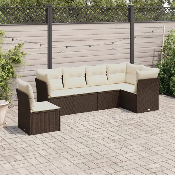 Gossi set canapele de gradina cu perne, 6 piese, maro, poliratan