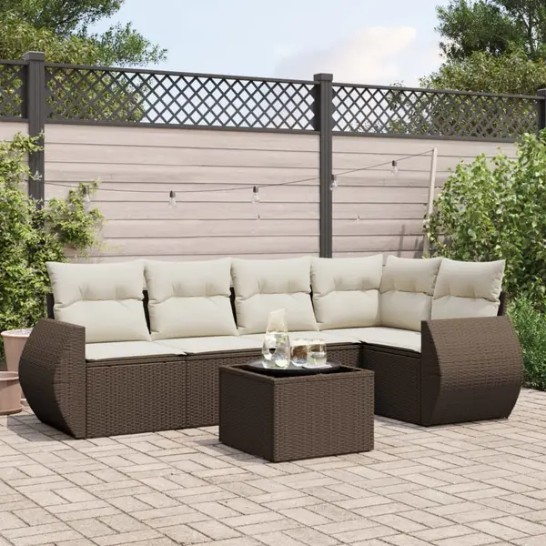 Gossi set canapele de gradina cu perne, 6 piese, maro, poliratan