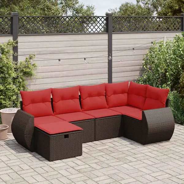 Gossi set canapele de gradina cu perne, 6 piese, maro, poliratan