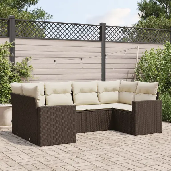 Gossi set canapele de gradina cu perne, 6 piese, maro, poliratan
