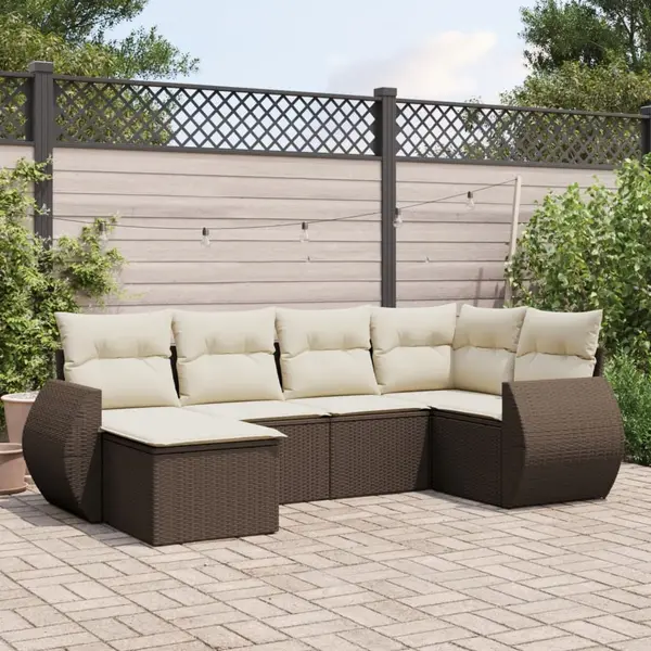 Gossi set canapele de gradina cu perne, 6 piese, maro, poliratan