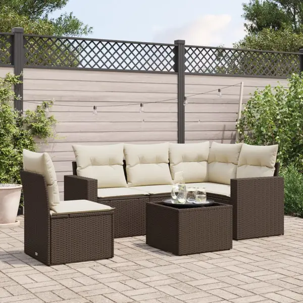 Gossi set canapele de gradina cu perne, 6 piese, maro, poliratan